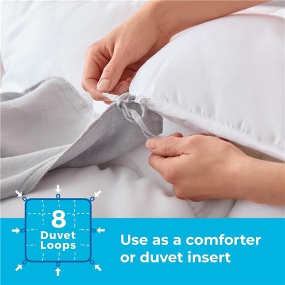 White Down Alternative Comforter and Duvet Insert - All-Season Comforter - Picture 5 of 7